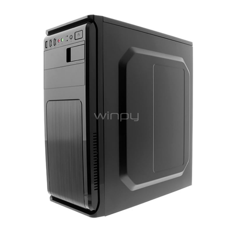 Gabinete XTech XTQ-209 con Fuente 600W (ATX, USB 2.0, Audio/Mic, Negro)