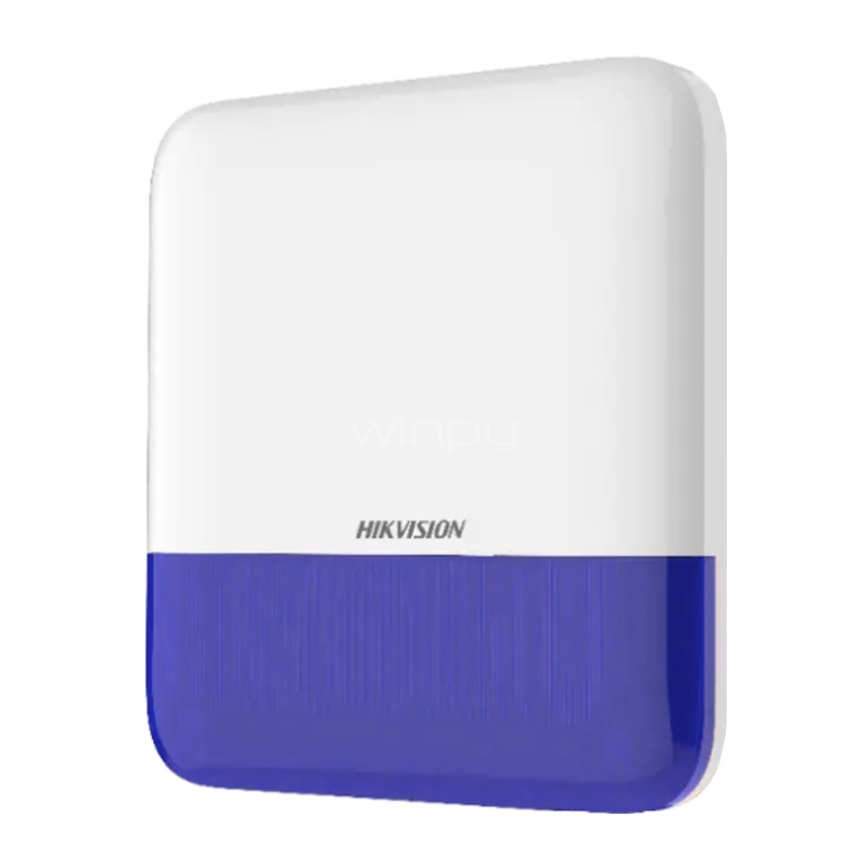 Sirena Inalámbrica Hikvision Exterior (RF 433 MHz, 3 modos, IP65, Azul)