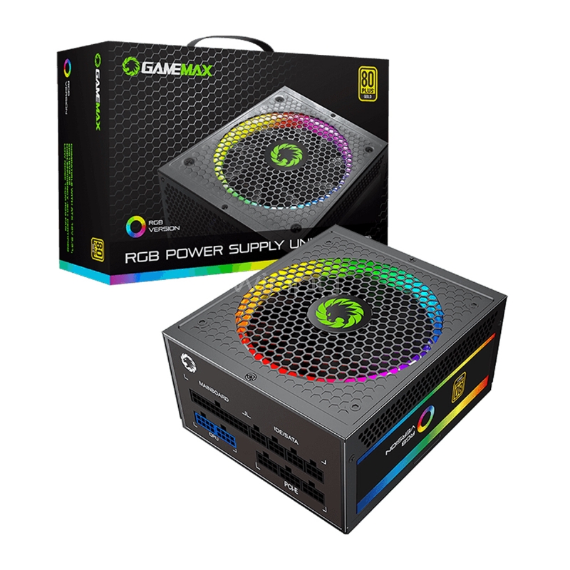 Fuente de Poder GameMax de 550W (Full Modular, Certificada 80+ Gold, RGB, ATX)