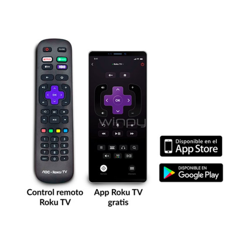 Televisor AOC ROKU de 32“ (LED, HD, HDMI, Dolby Audio)