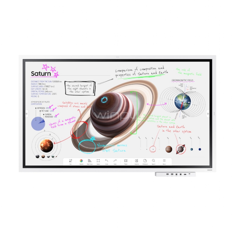 Pantalla Interactiva Samsung Interactive Pro de 75“ (VA, UHD 4k, DP+HDMI, Wi-Fi, USB-C, Tizen 6.5, Vesa)