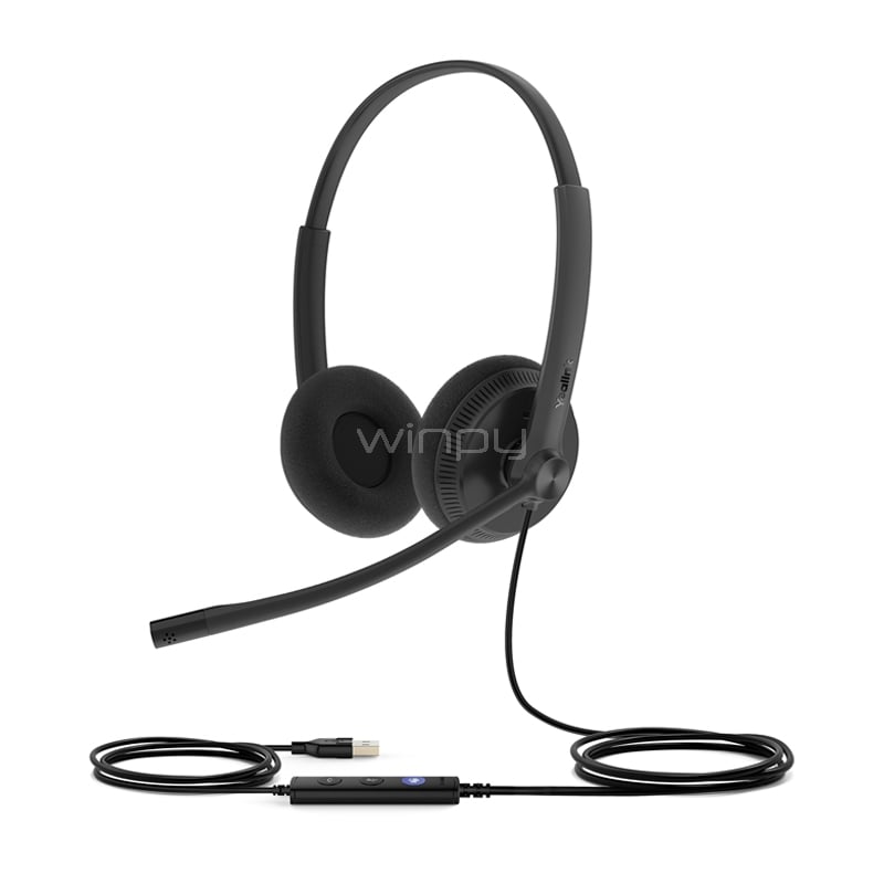 Audífonos Yealink UH34 Lite Dual certificado para Teams (USB, Negro)