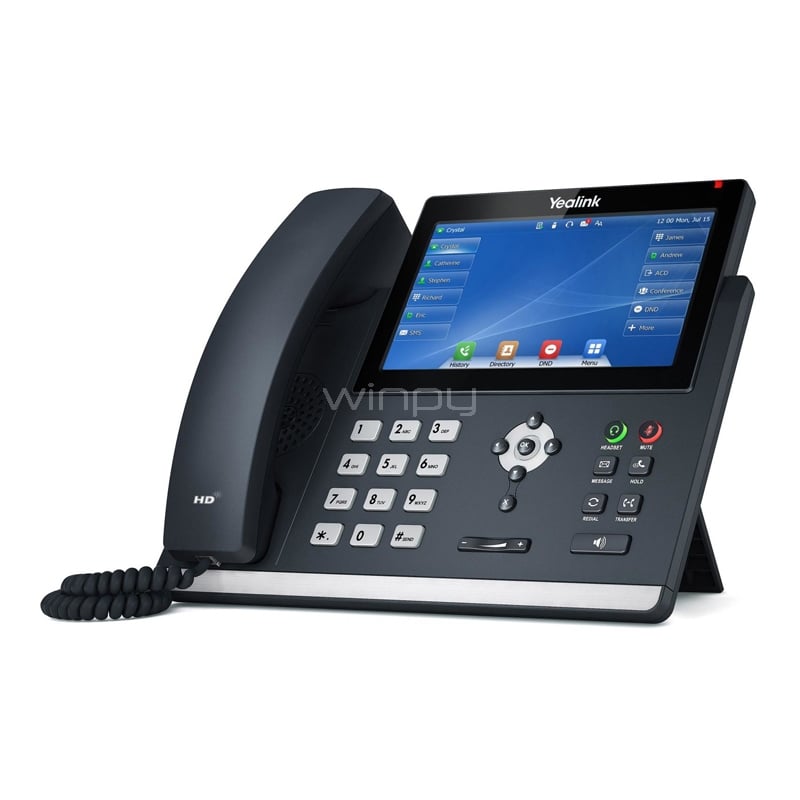 Teléfono IP Yealink SIP-T48U Pantalla a Color de 7“ (Conferencia de 10 vías, Voz HD, USB/ Ethernet, Wi-Fi/  Bluetooth, PoE)