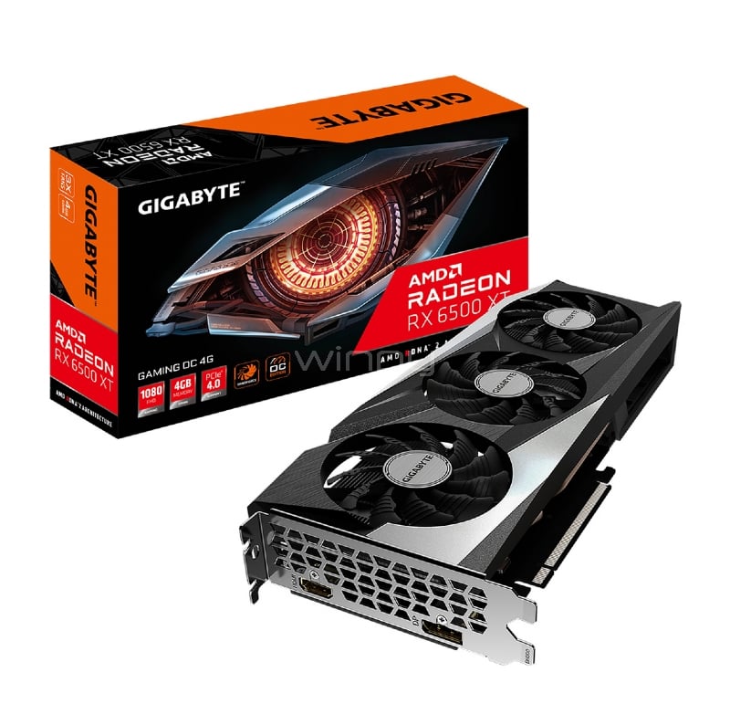 Tarjeta gráfica Gigabyte Radeon RX 6500 XT GAMING OC de 4GB GDDR6