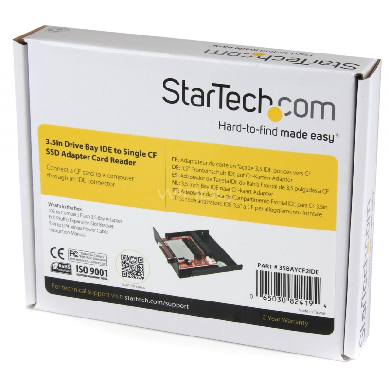 Lector de Tarjetas de Memoria Compact Flash de Bahía de 3,5 Pulgadas - Adaptador de CF a IDE - StarTech