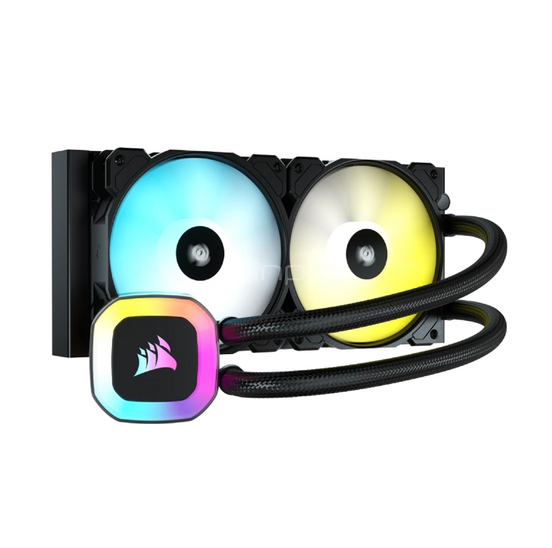 Refrigeración Líquida Corsair H100 RGB (LGA1700/AM5, 120mm x2, PWM)