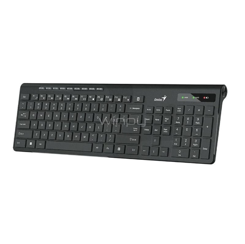 Teclado Inalámbrico Genius SlimStar 7230 (Dongle USB, Español, Negro)
