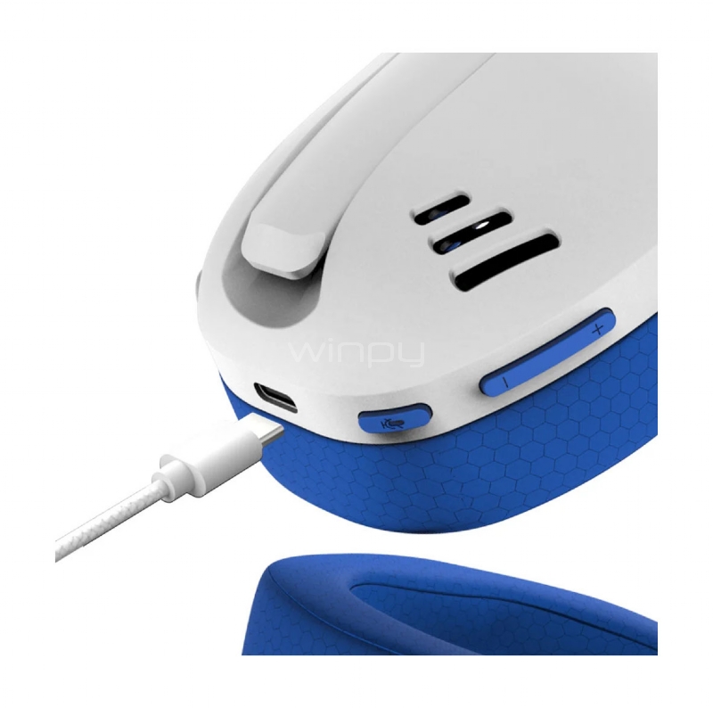 Audífonos Gamer Redragon Ire Pro Wireless (Dongle/Bluetooth/USB, Blanco/Azul)