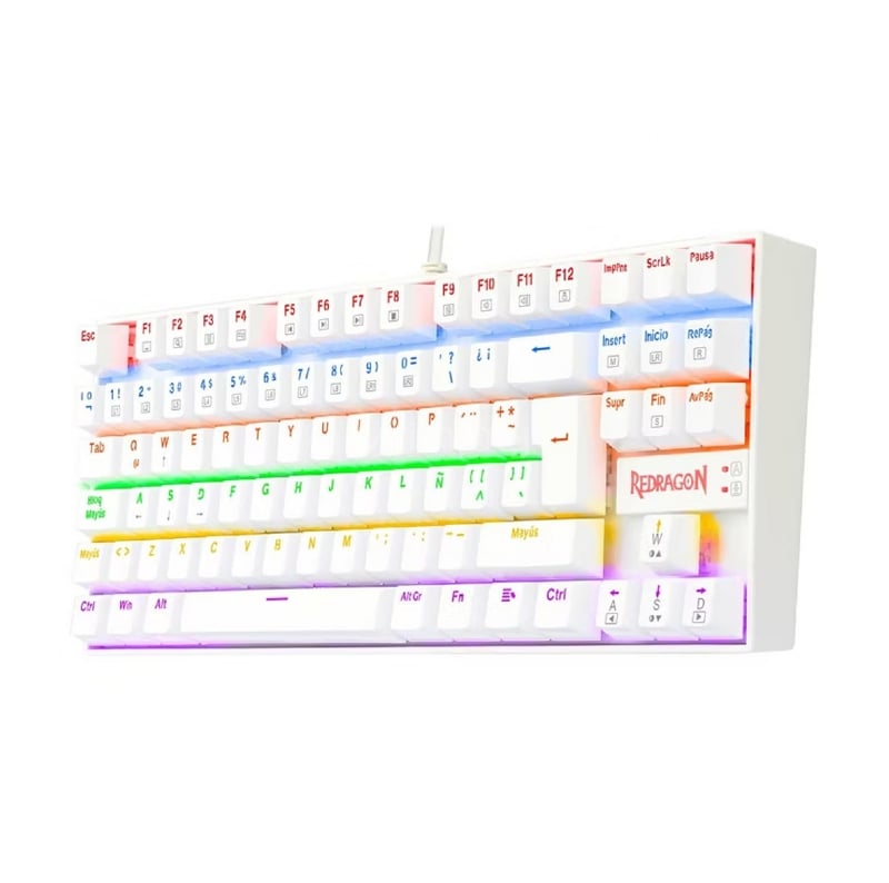 Teclado Mecánico Redragon Kumara K552 Rainbow (Switch Red, RGB, Español, Blanco)