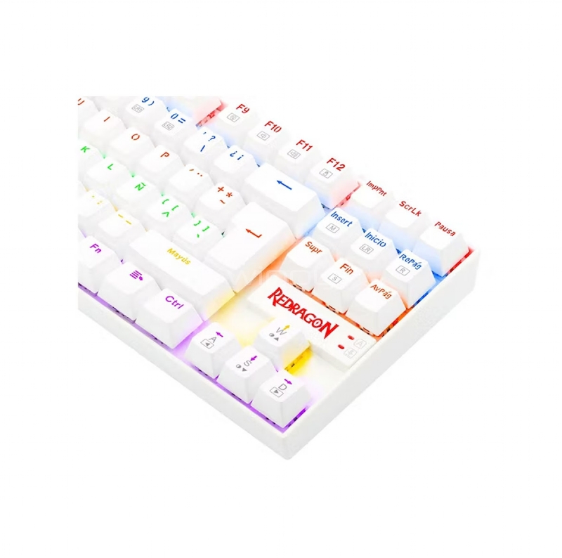 Teclado Mecánico Redragon Kumara K552 Rainbow (Switch Red, RGB, Español, Blanco)