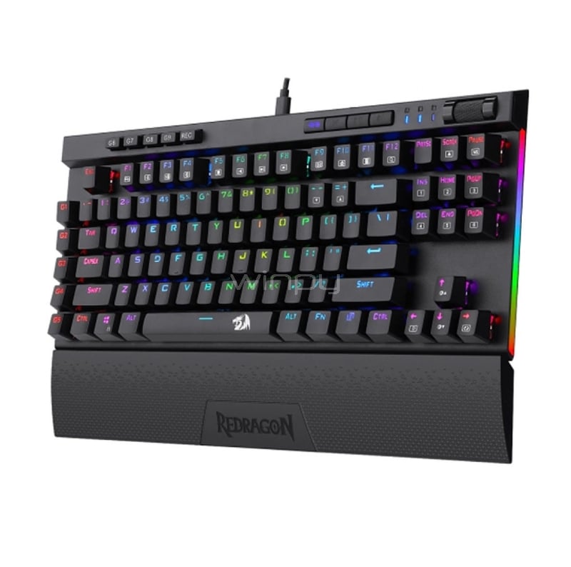 Teclado Mecánico Redragon Magic Wand Pro (Switch Blue Óptico, RGB, Español, Negro)