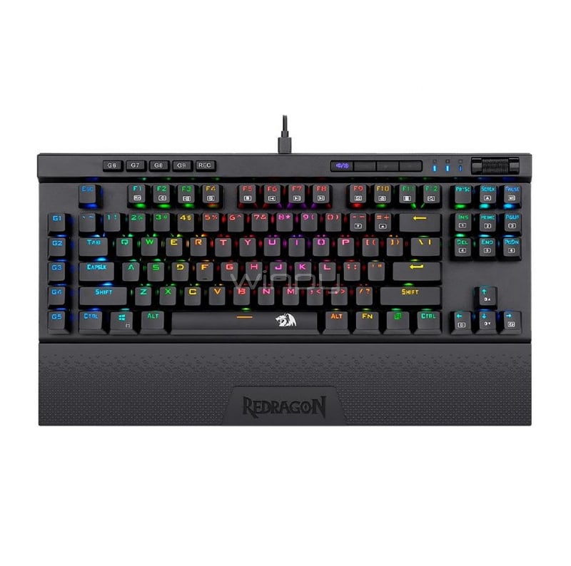 Teclado Mecánico Redragon Magic Wand Pro (Switch Blue Óptico, RGB, Español, Negro)