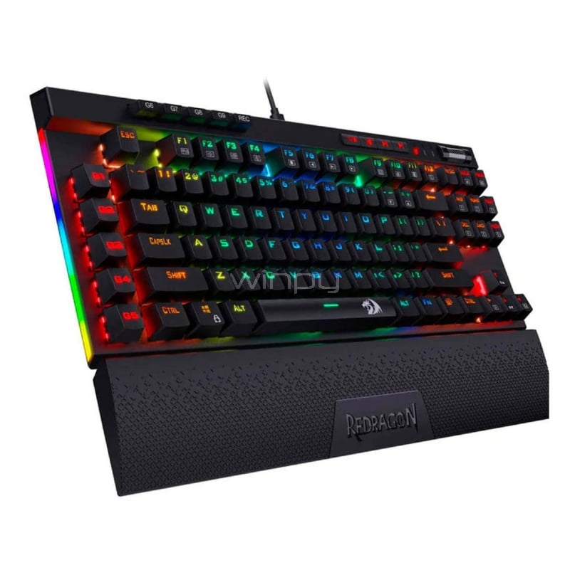 Teclado Mecánico Redragon Magic Wand Pro (Switch Blue Óptico, RGB, Español, Negro)