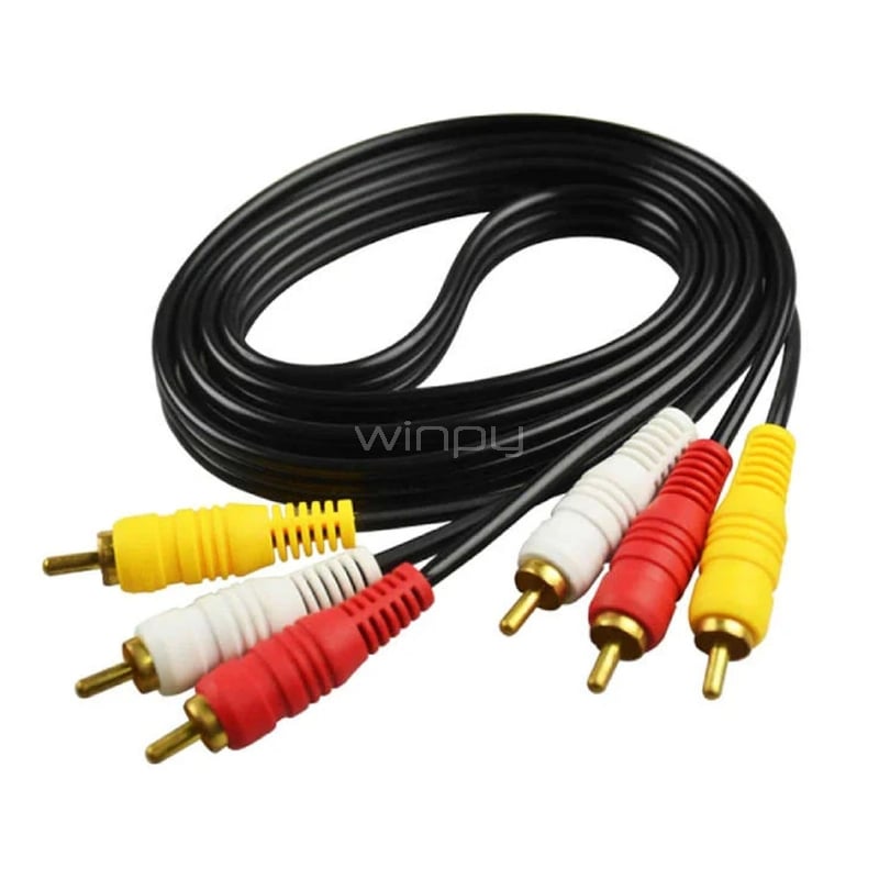 Cable RCA Ultra de 1.8 metros (3 Plug, Audio/Video)