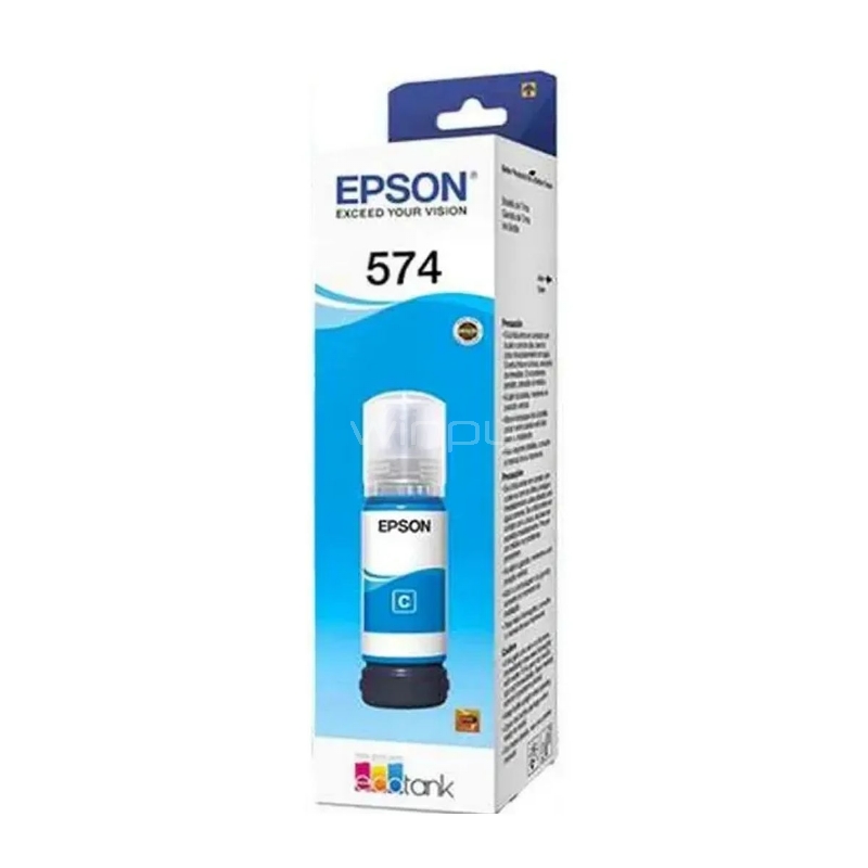 Botella de Tinta Epson T574 para EcoTank L8050/ L18050 (70ml, Cian)