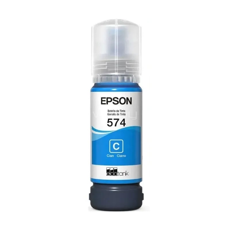 Botella de Tinta Epson T574 para EcoTank L8050/ L18050 (70ml, Cian)