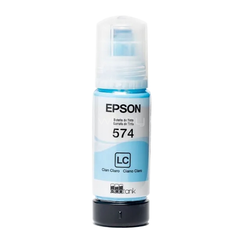 Botella de Tinta Epson T574 para EcoTank L8050/ L18050 (70ml, Cian Claro)