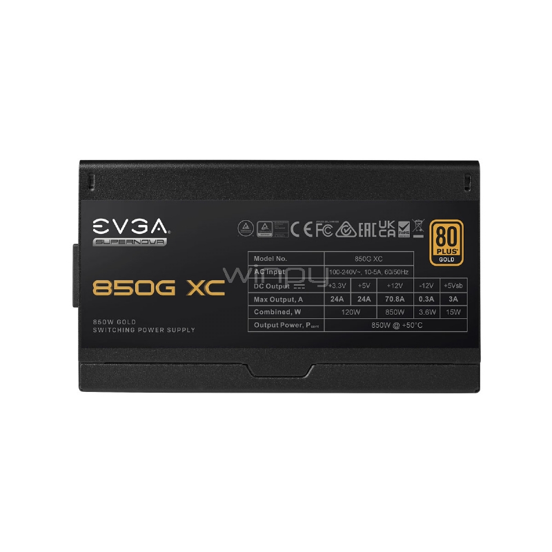 Fuente de Poder EVGA SuperNOVA 850G XC de 850W (Full Modular, Certificada 80+ Gold, ATX)
