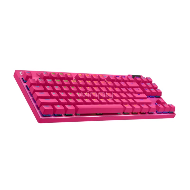 Teclado Mecánico Logitech G Pro X TKL (Switch GX Brown Tactile, LIGHTSPEED, Inglés, Rosado)