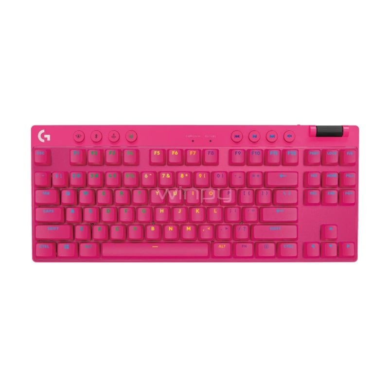 Teclado Mecánico Logitech G Pro X TKL (Switch GX Brown Tactile, LIGHTSPEED, Inglés, Rosado)