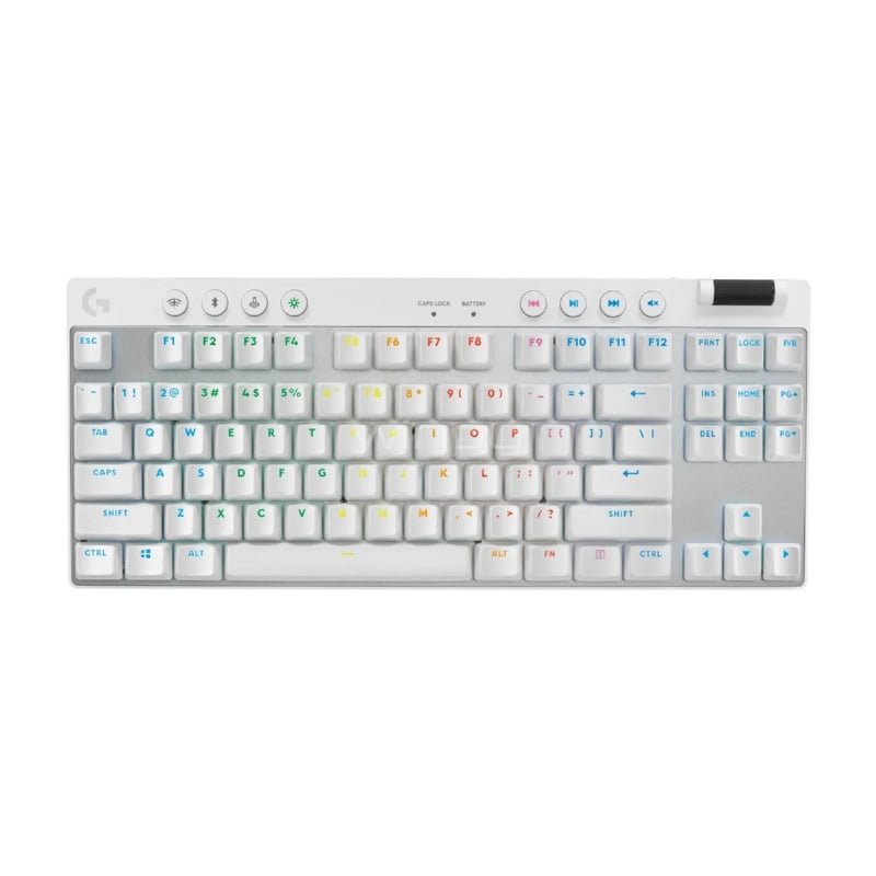 Teclado Mecánico Logitech G Pro X TKL (Switch GX Brown Tactile, LIGHTSPEED, Inglés, Blanco)