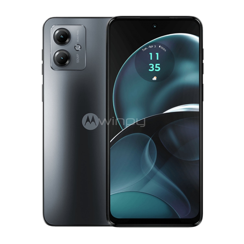 Celular Motorola Moto G14 de 6.5“ (OctaCore, 4GB RAM, 128GB Internos, Gris Acero)
