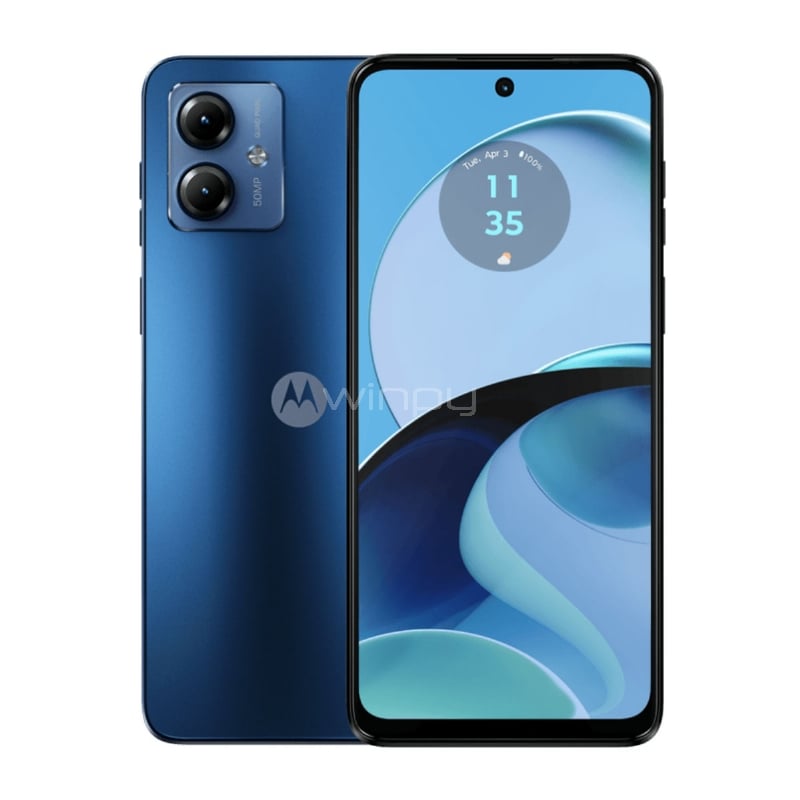 Celular Motorola Moto G14 de 6.5“ (OctaCore, 4GB RAM, 128GB Internos, Azul Cielo)