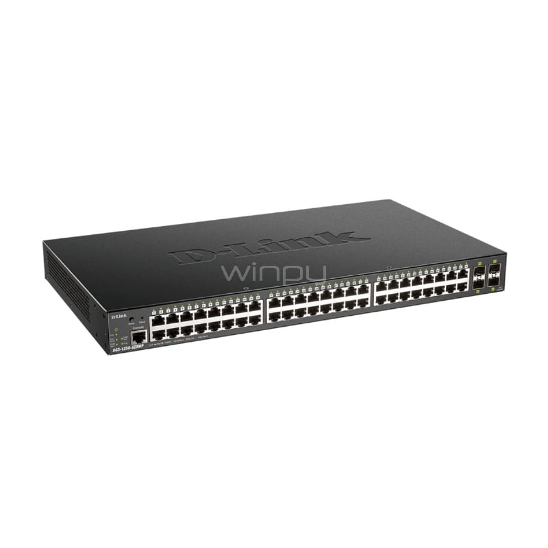 Switch D-Link DGS-1250 de 52 Puertos (Gestionado, 10G SFP+, L3, 128 Gbps, PoE, 370W)