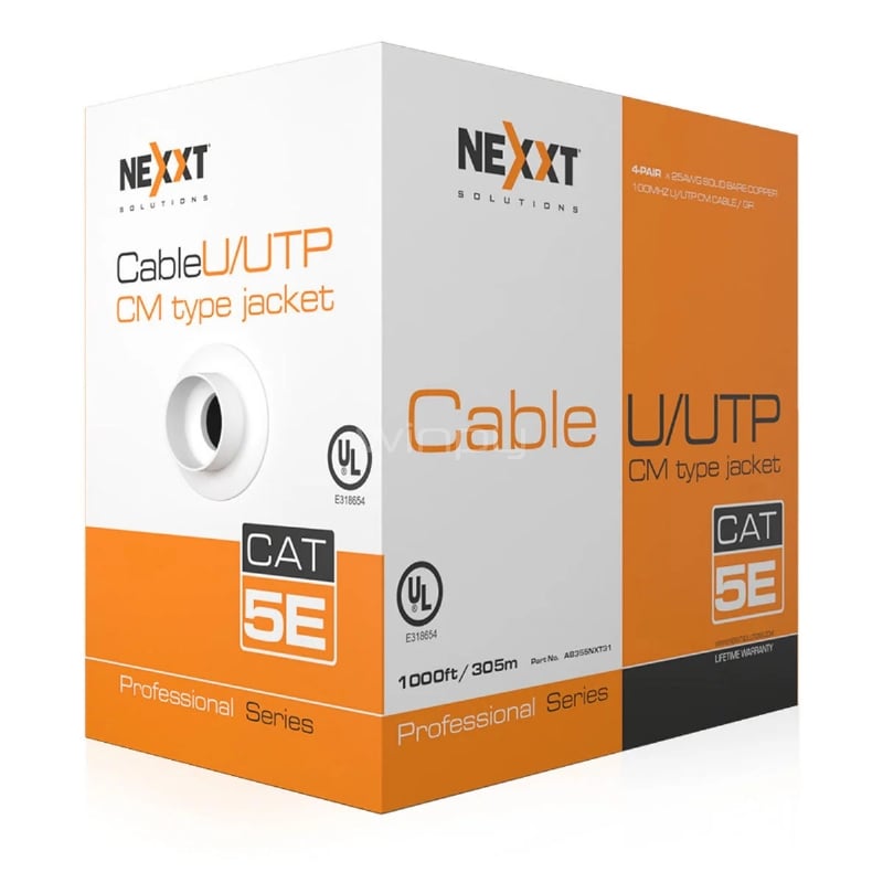 Cable de Red Nexxt de 305 metros (UTP, Cat5e, 25AWG, Azul)
