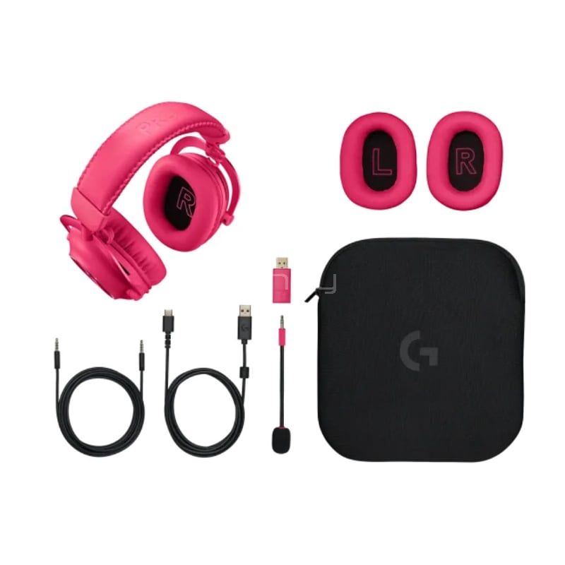 Audífonos Gamer Logitech G PRO X 2 LIGHTSPEED (Dongle USB/Jack 3.5mm, Magenta)