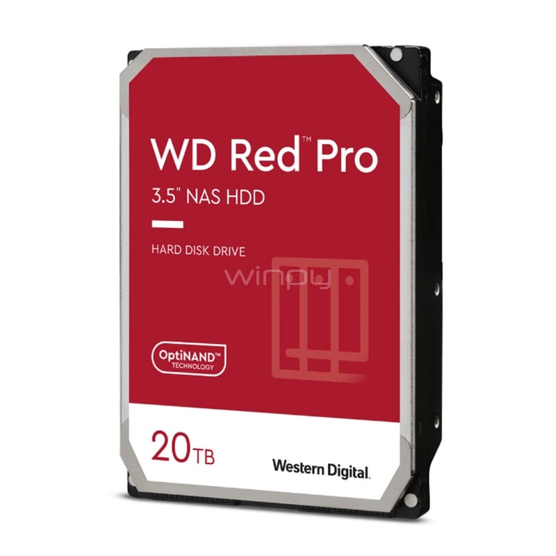 Disco Duro Western Digital RED PRO de 20TB (Formato 3.5“, SATA, 7200rpm, Caché 512MB )