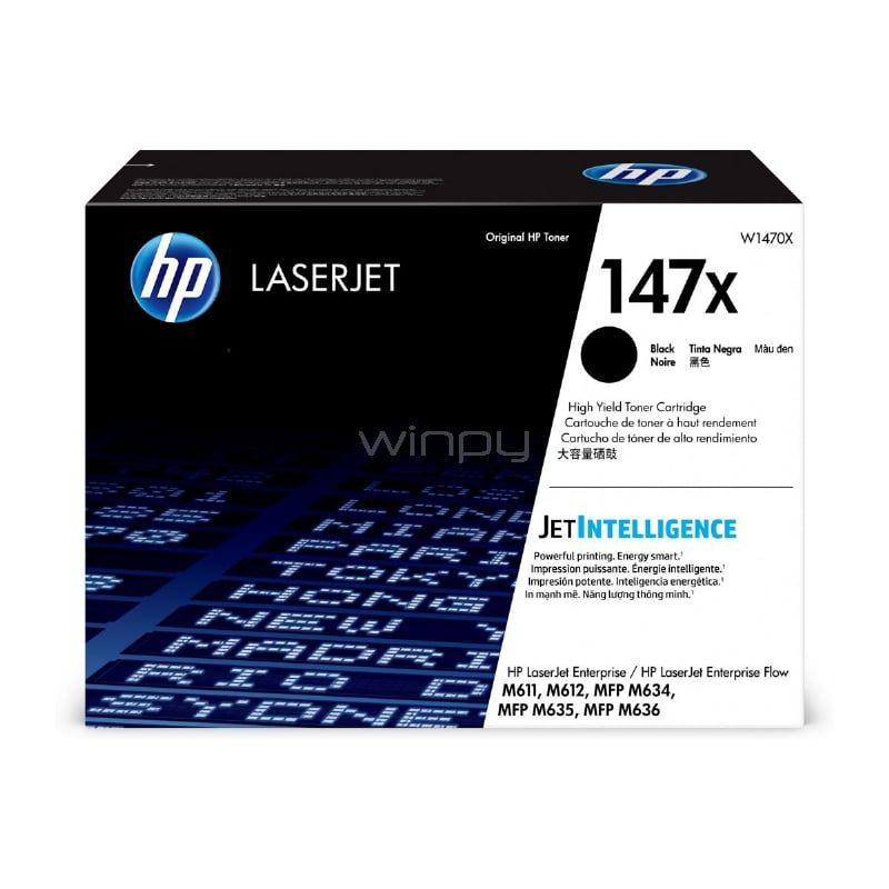 Tóner HP Laser 147X Alto Rendimiento (25.200 páginas, Negro)