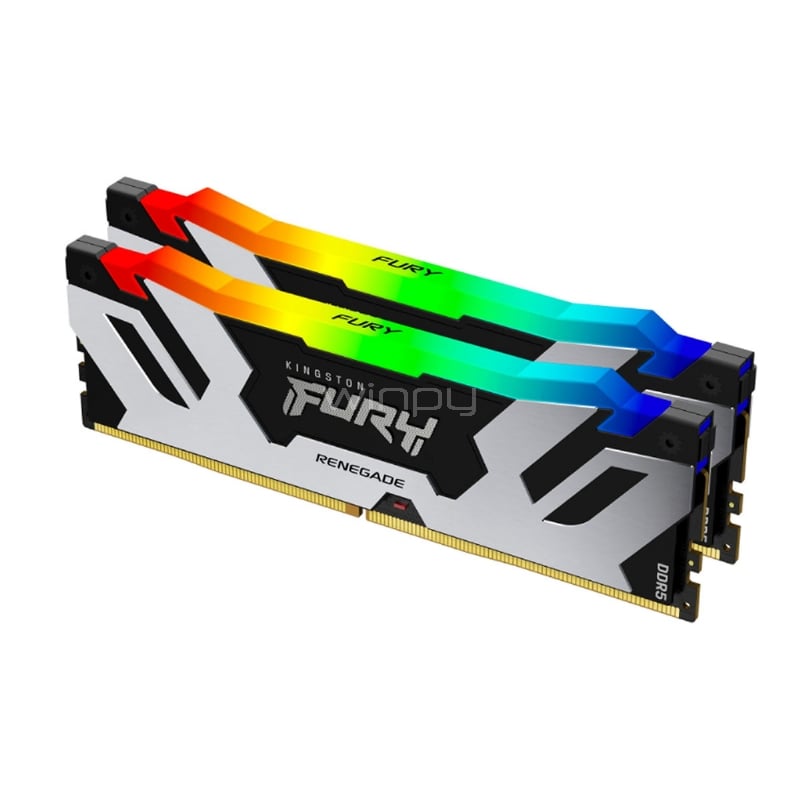 Kit Memoria RAM Kingston Fury Renegade RGB de 32GB (2x 16 GB, DDR5, 6000MHz, CL32, DIMM)