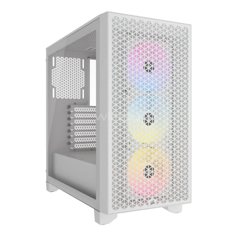 Gabinete Gamer Corsair 3000D RGB AIRFLOW (ATX, Vidrio Templado, 3x Ventiladores ARGB, White)