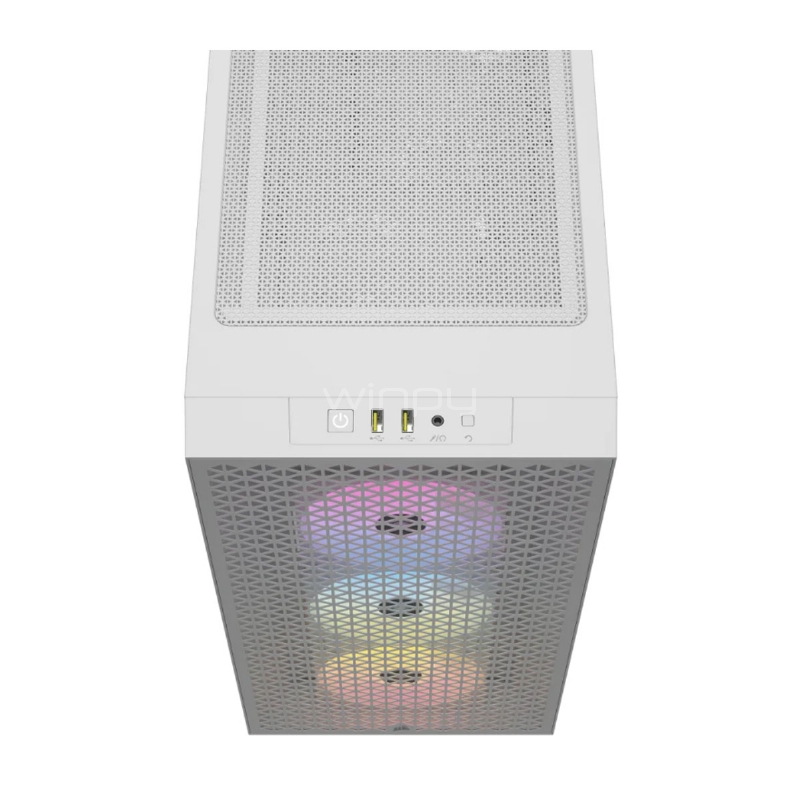 Gabinete Gamer Corsair 3000D RGB AIRFLOW (ATX, Vidrio Templado, 3x Ventiladores ARGB, White)
