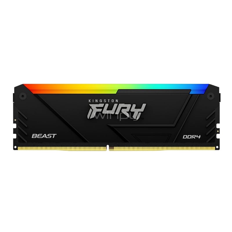 Memoria RAM Kingston FURY Beast RGB de 8GB (DDR4, 3600MHz, CL17, 1.35V, DIMM)