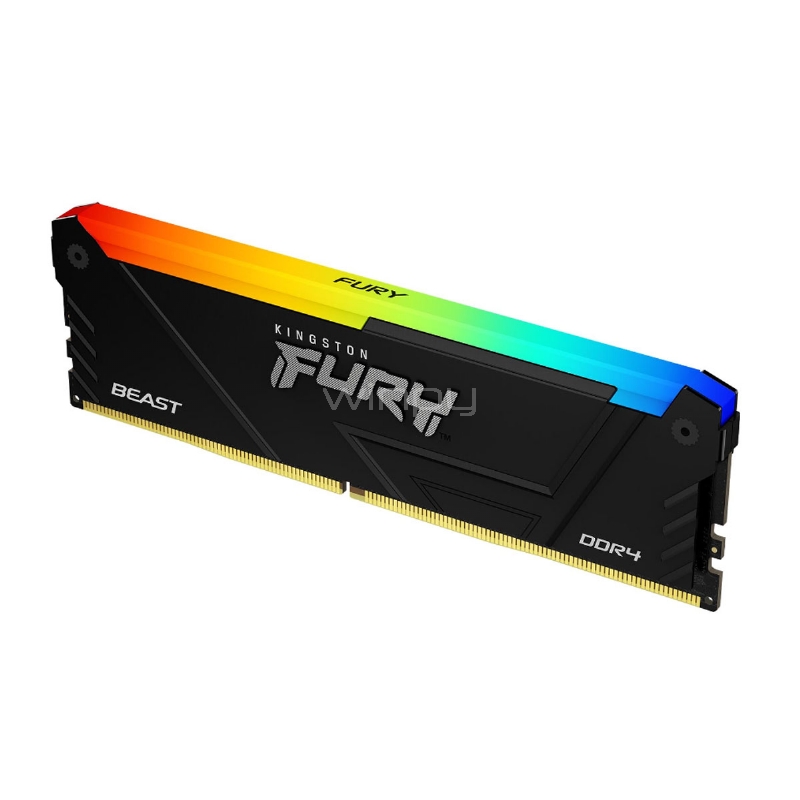 Memoria RAM Kingston FURY Beast RGB de 8GB (DDR4, 3600MHz, CL17, 1.35V, DIMM)