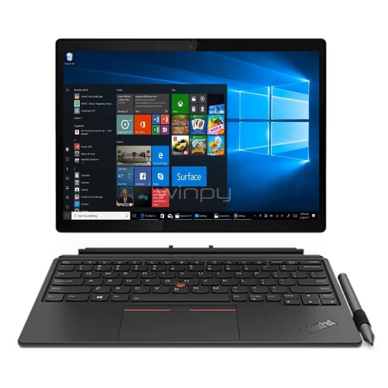 Ultarbook 2 en 1 Lenovo ThinkPad X12 de 12.3“ (i5-1130G7, 8GB RAM, 256GB SSD, Win10 Pro)