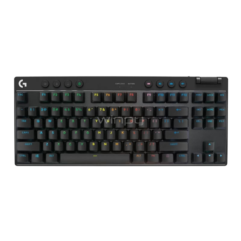 Teclado Mecánico Logitech G Pro X TKL (Switch GX Brown Tactile, LIGHTSPEED, Inglés, Negro)