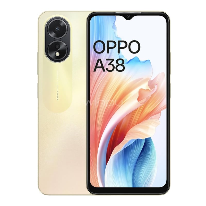 Celular OPPO A38 de 6.56“ (OctaCore, 4GB RAM, 128GB Internos, Gold)