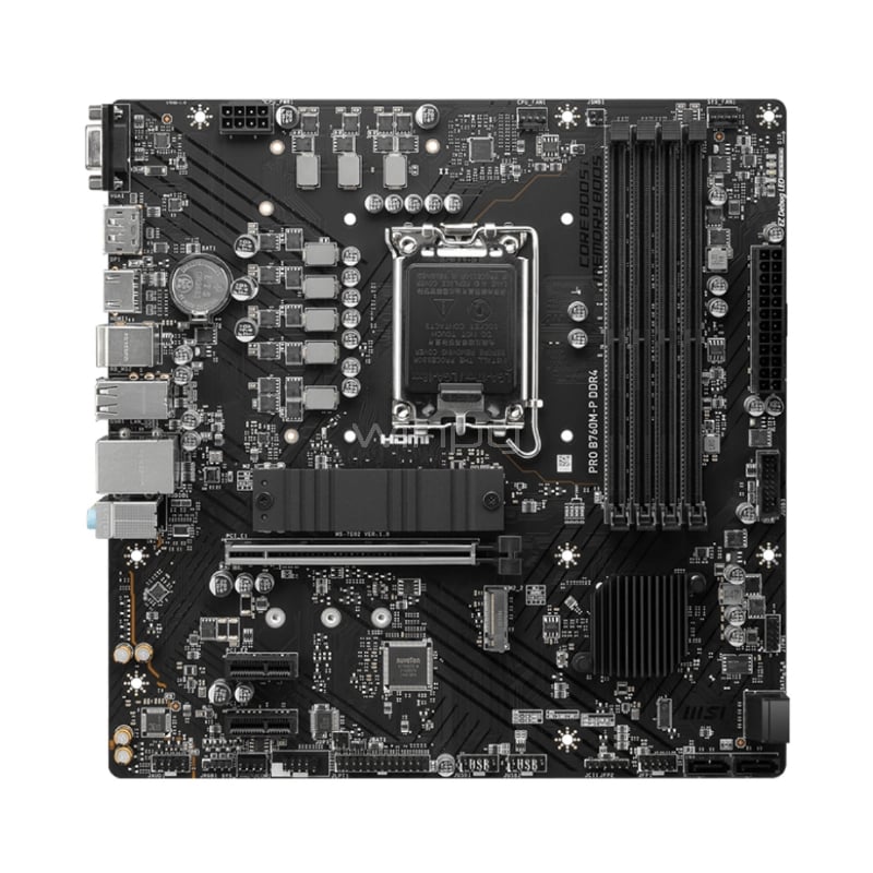 Placa Madre MSI PRO B760M-P (LGA1700, DDR4 2133/4800+ MHz, M.2 x2, MicroATX)