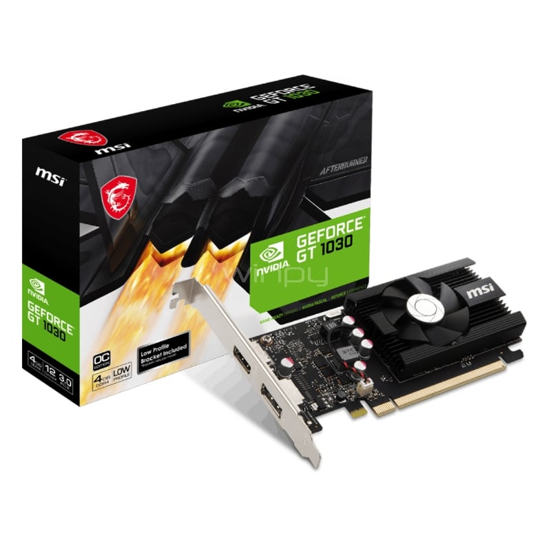 Tarjeta de Video MSI GeForce GT 1030 OC de 4GB (Perfil Bajo)