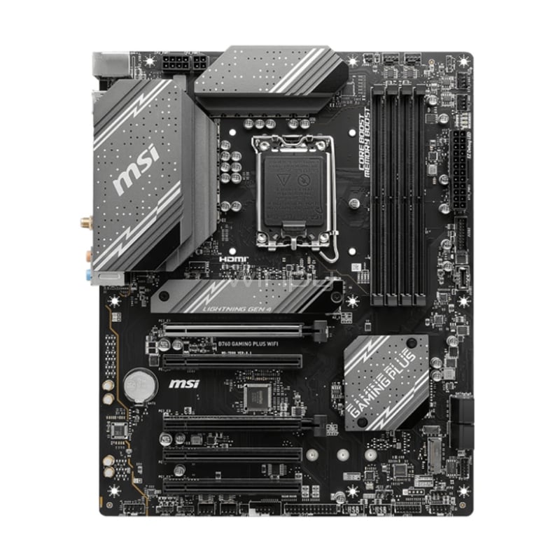 Placa Madre MSI B760 GAMING PLUS WIFI (LGA1700, DDR5 4800/7200MHz, M.2 x2, ATX)