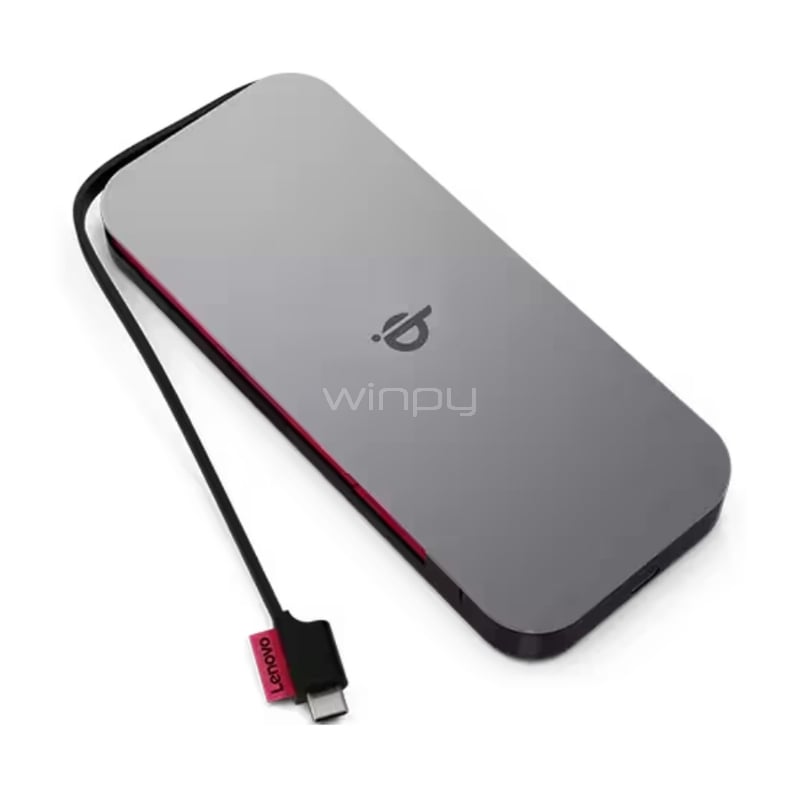 Batería Externa Lenovo Go USB-C Mobile de 10.000 mAh (USB-C, Qi 15W, PD 3.0)