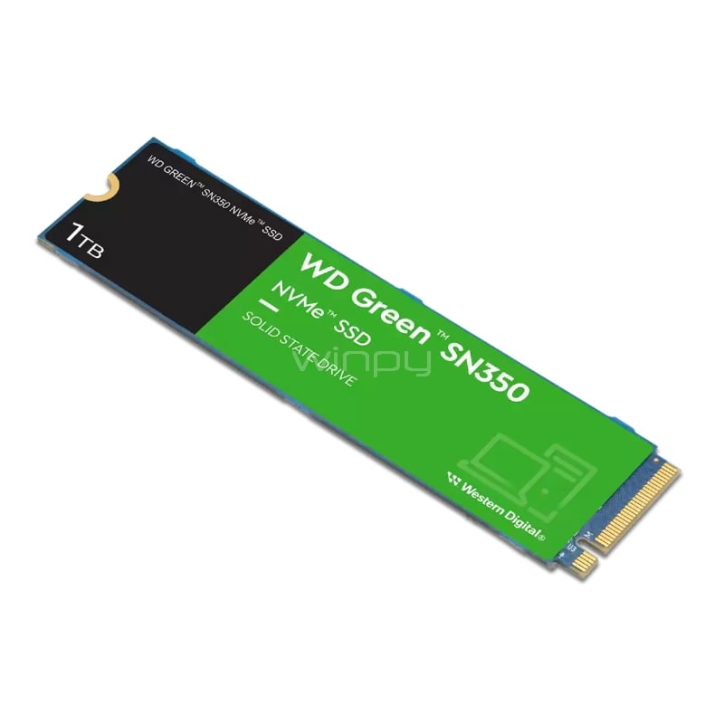 Unidad de estado sólido Western Digital Green SN350 de 1TB (NVMe, PCIe Gen3 x4)