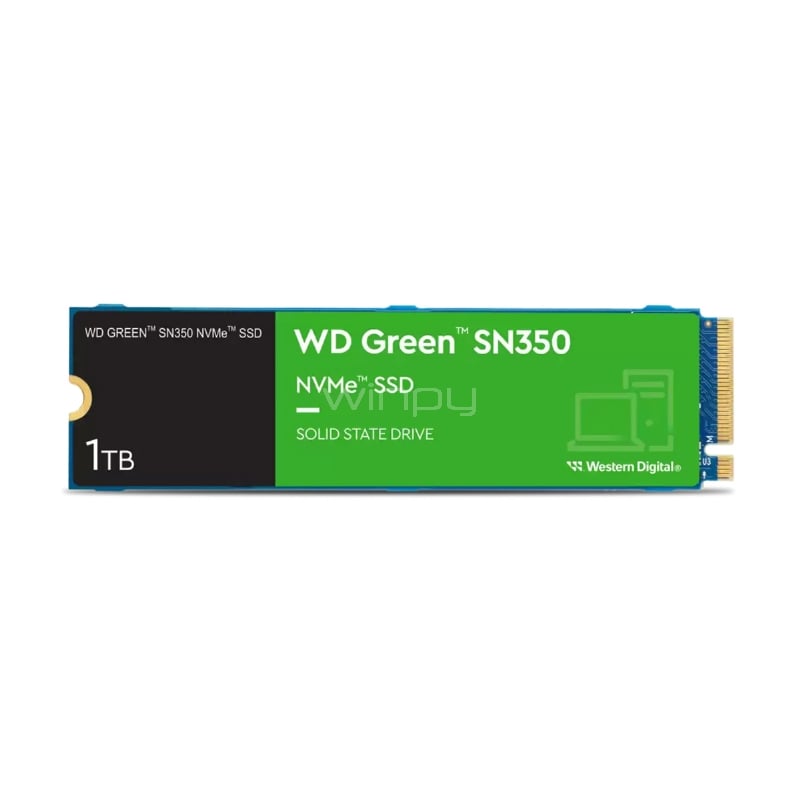 Unidad de estado sólido Western Digital Green SN350 de 1TB (NVMe, PCIe Gen3 x4)