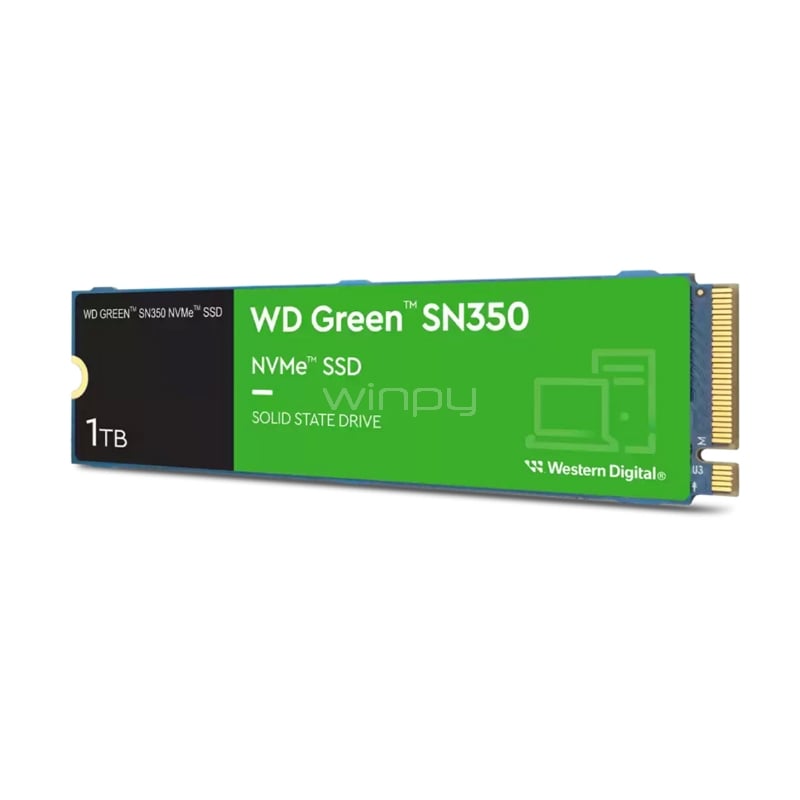 Unidad de estado sólido Western Digital Green SN350 de 1TB (NVMe, PCIe Gen3 x4)