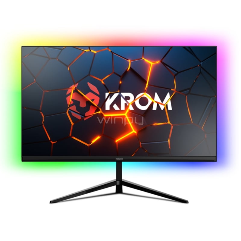 Monitor Gamer Krom Kertz RGB de 24“ (VA, Full HD, 1ms, 200Hz, D-Port+HDMI, Freesync, Vesa)