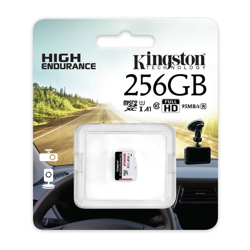 Tarjeta microSD Kingston High Endurance de 256GB (Clase 10 A1, UHS-I U1, 95 MB/s)