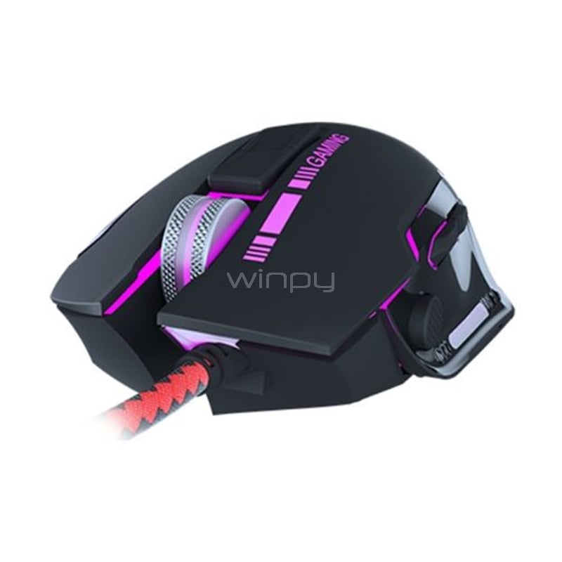 Mouse Gamer Xtech Combative (8 Botones, 7.200dpi, LED Multicolor, Negro)